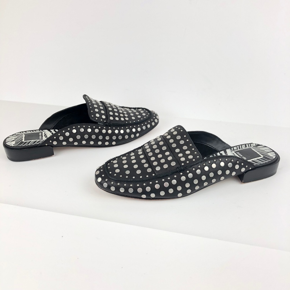 Dolce Vita 6.5 Maura Silver Studded Slide Black